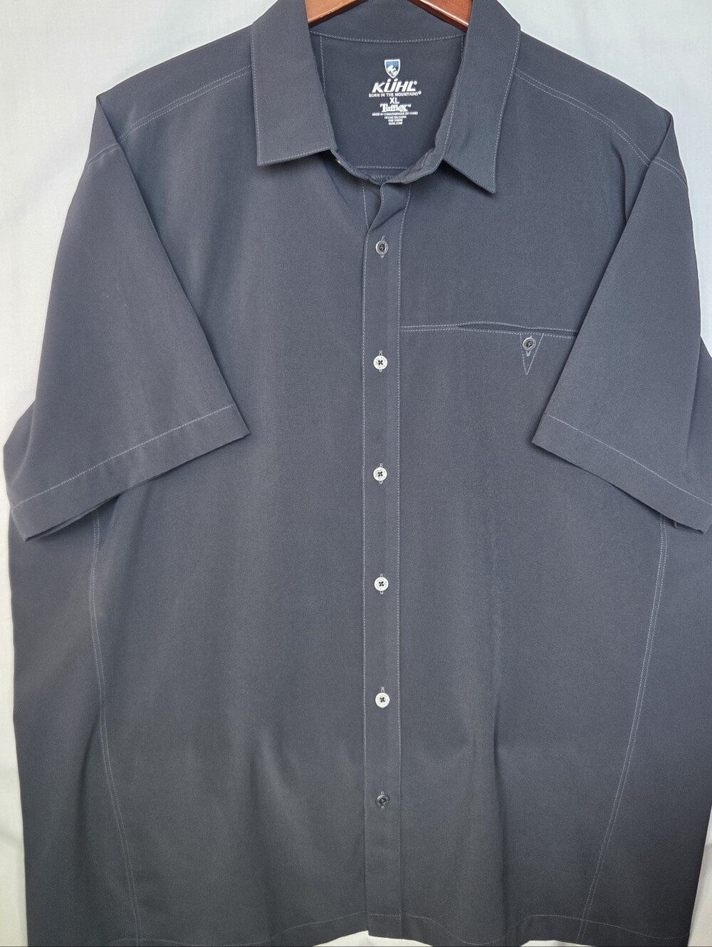 Kuhl TuffleX Renegade Short Sleeve Button Down Men’s X-Large Gray Performance